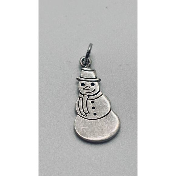 Snowman Sterling Silver Charm for Bracelet 925 Vintage - Picture 1 of 2